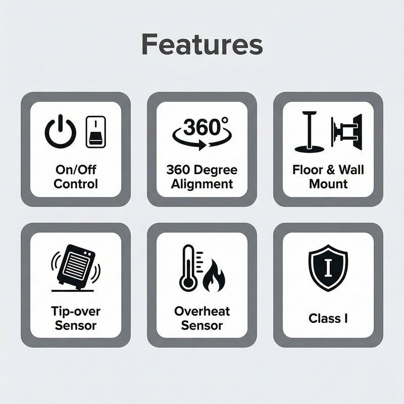 Electric Convector Heater 2000W - Portable Freestanding Radiator, 2 Heat Settings