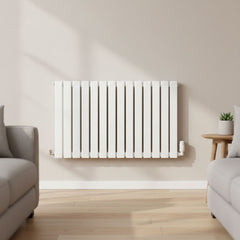 Elegant Flatty White Horizontal Column Panel Radiators – 600mm Height Single / Double