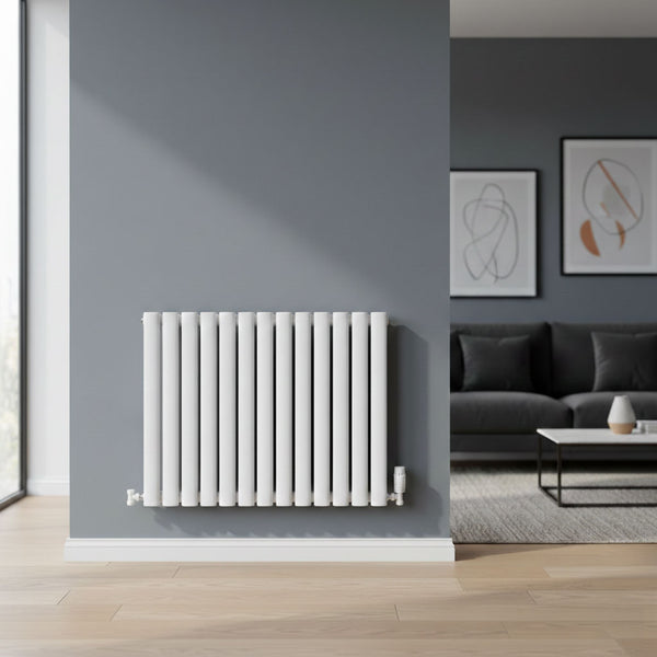 Elegant Rondy 600mm White Horizontal Designer Radiator Single & Double Panel
