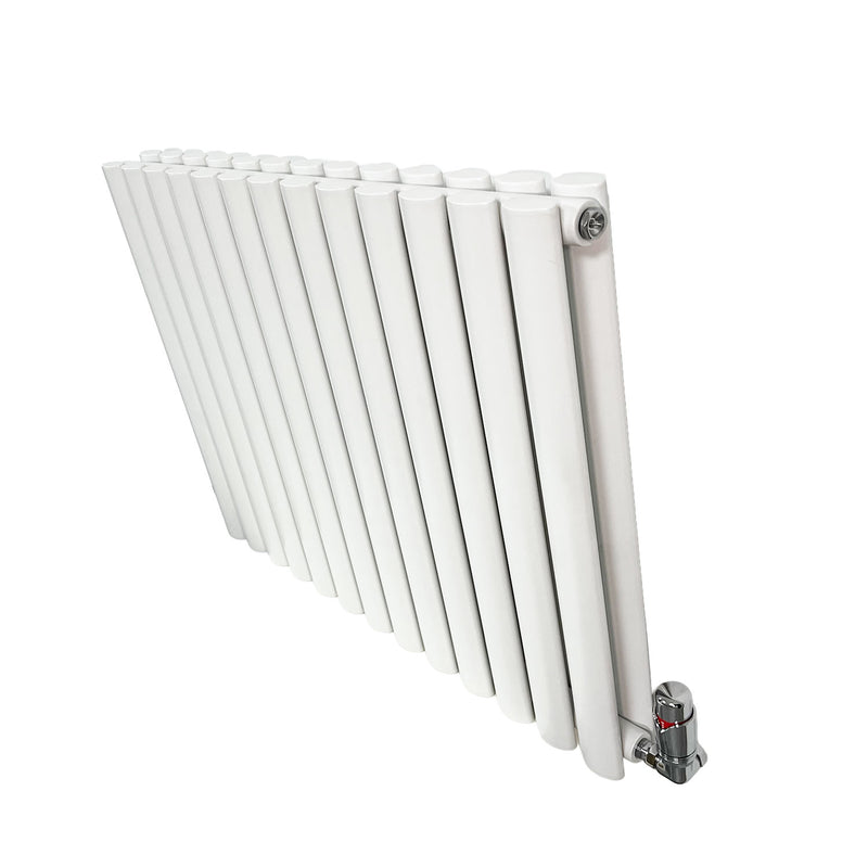 600mm Single Radiator Elegant Rondy 600mm White Horizontal Panel Radiator
