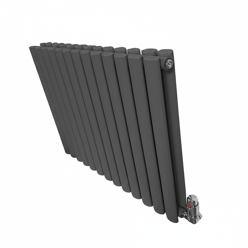 600mm Single Radiator Elegant Rondy 600mm Anthracite Horizontal Panel Radiator