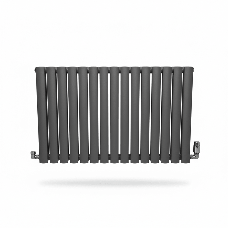 600mm Single Radiator Elegant Rondy 600mm Anthracite Horizontal Panel Radiator