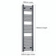 300mm x 1400mm Anthracite Flat Towel Rail Dimensions and Specification Diagram