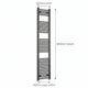 300mm x 1800mm Anthracite Flat Towel Rail Dimensions and Specification Diagram