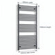 600mm x 1400mm Anthracite Flat Towel Rail Dimensions and Specification Diagram