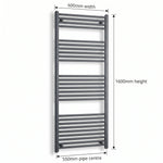 600mm x 1600mm Anthracite Flat Towel Rail Dimensions and Specification Diagram