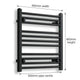550mm x 600mm Black Flat Towel Rail Dimensions and Specification Diagram
