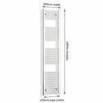 Chrome towel rail dimensions — 300mm × 1600mm