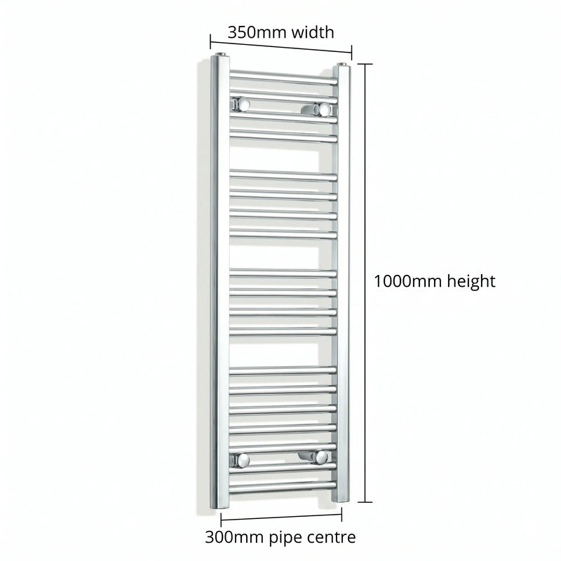 Chrome towel rail dimensions — 350mm × 1000mm