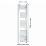 Chrome towel rail dimensions — 350mm × 1400mm