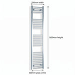 Chrome towel rail dimensions — 350mm × 1600mm