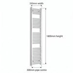 Chrome towel rail dimensions — 350mm × 1800mm