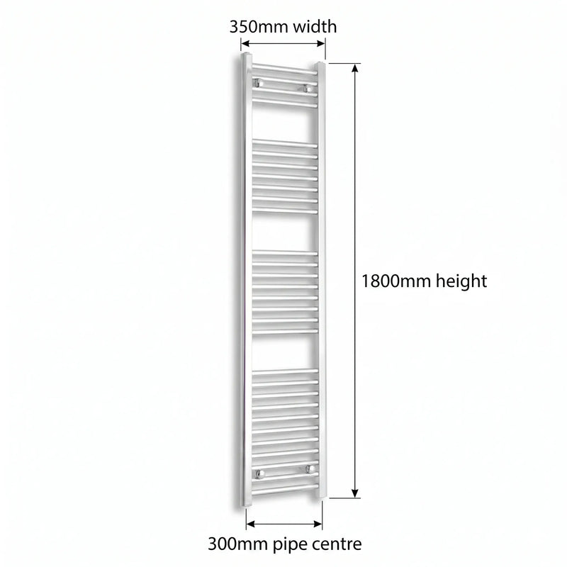 Chrome towel rail dimensions — 350mm × 1800mm