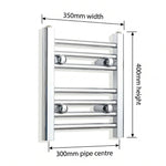 Chrome towel rail dimensions — 350mm × 400mm