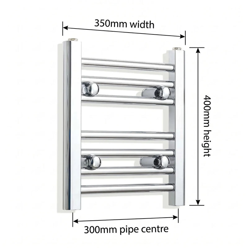 Chrome towel rail dimensions — 350mm × 400mm