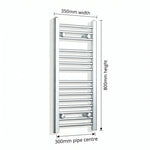 Chrome towel rail dimensions — 350mm × 800mm