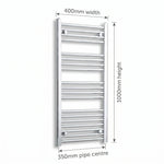 Chrome towel rail dimensions — 400mm × 1000mm