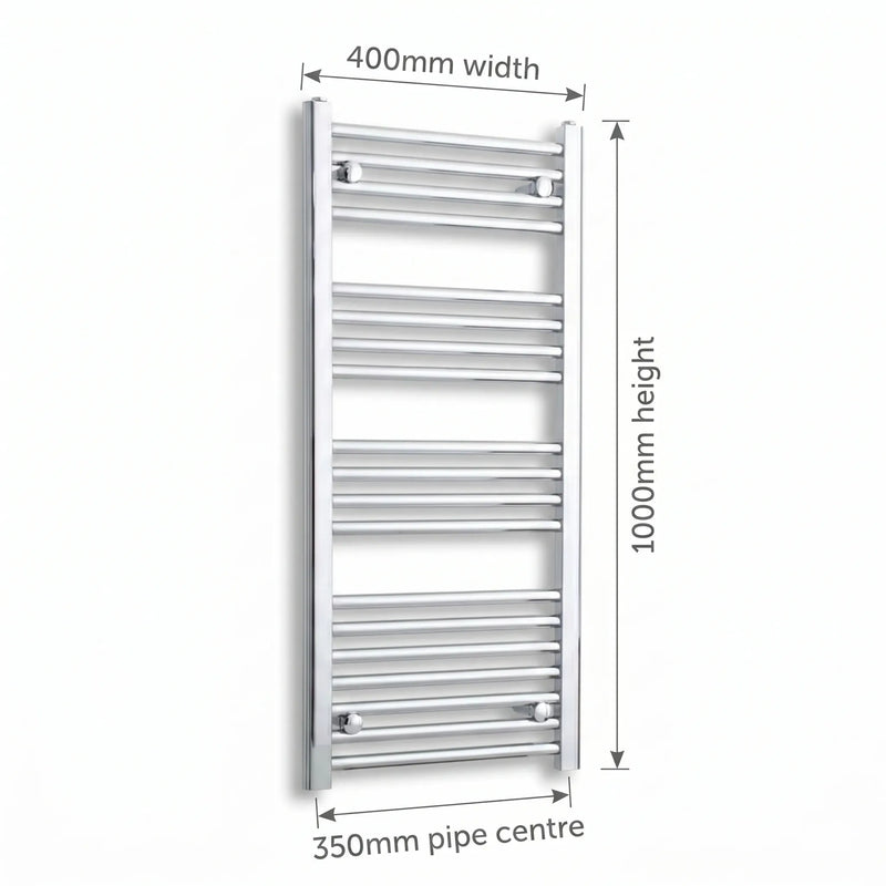 Chrome towel rail dimensions — 400mm × 1000mm