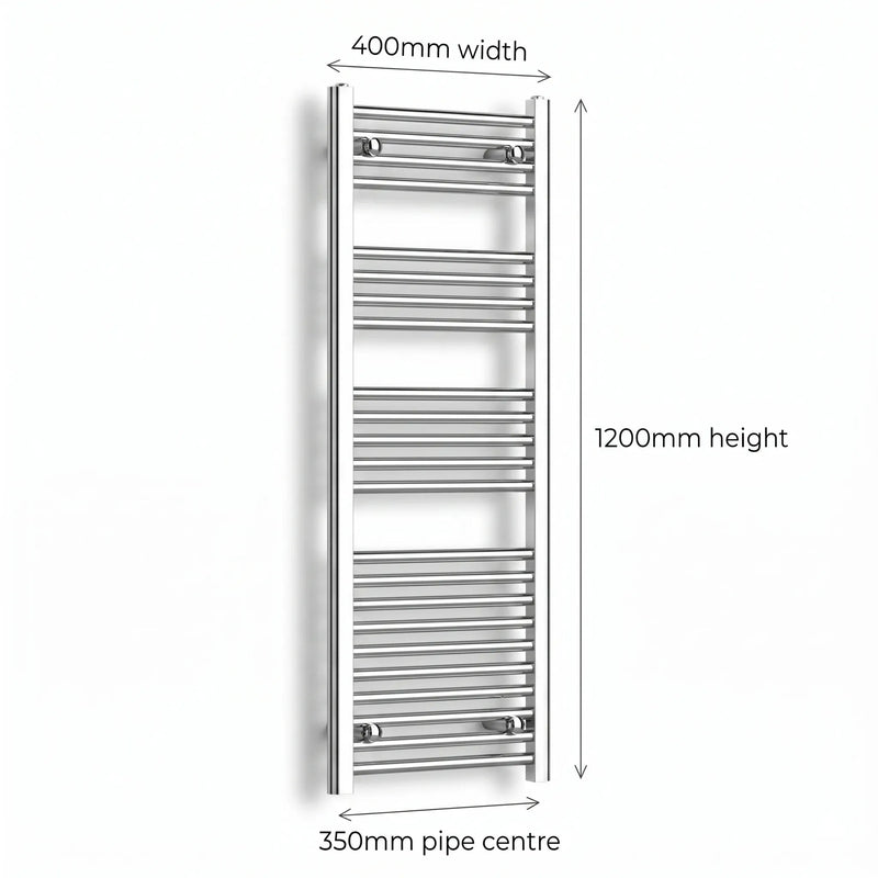 Chrome towel rail dimensions — 400mm × 1200mm