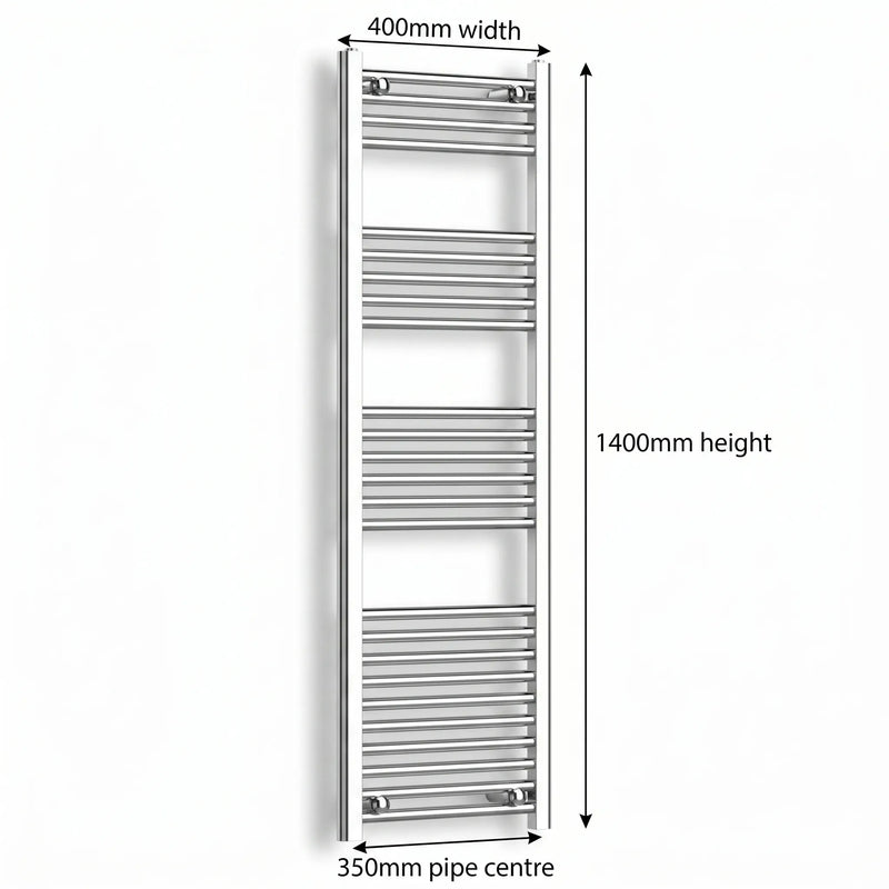 Chrome towel rail dimensions — 400mm × 1400mm