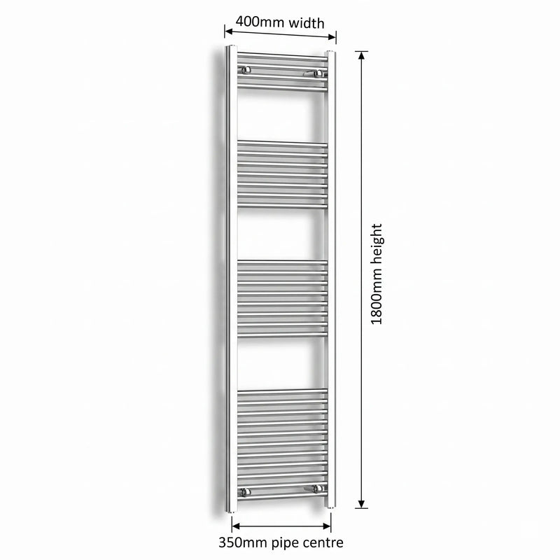 Chrome towel rail dimensions — 400mm × 1800mm
