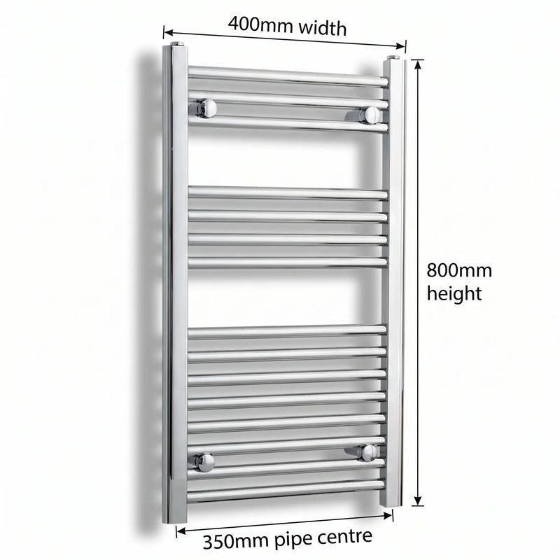 Chrome towel rail dimensions — 400mm × 800mm