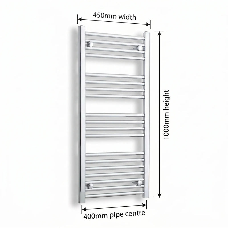 Chrome towel rail dimensions — 450mm × 1000mm