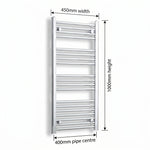 Chrome towel rail dimensions — 450mm × 1000mm