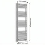 Chrome towel rail dimensions — 450mm × 1400mm