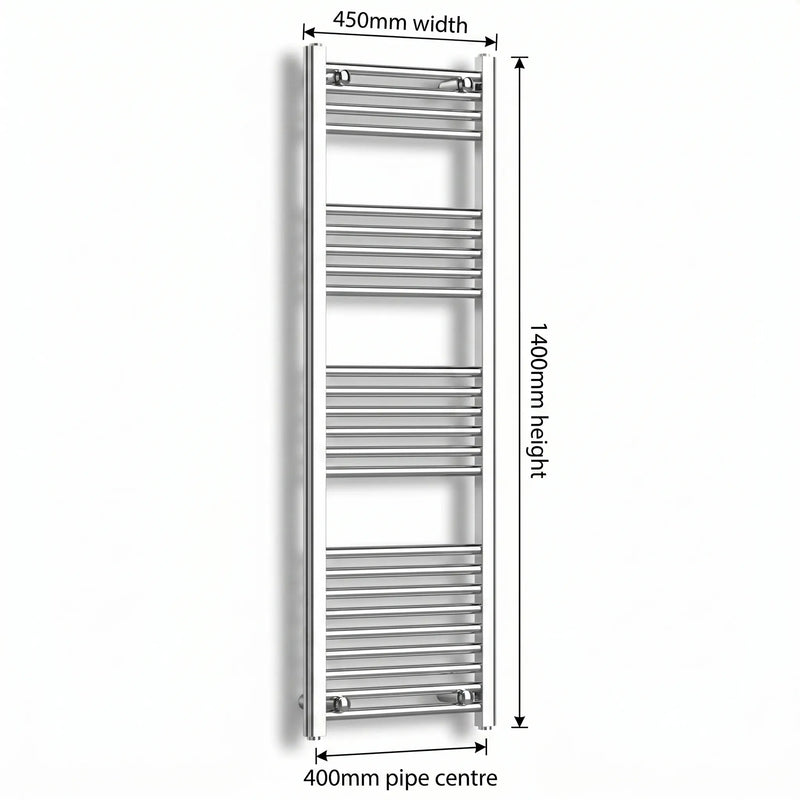 Chrome towel rail dimensions — 450mm × 1400mm