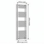 Chrome towel rail dimensions — 450mm × 1600mm
