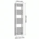 Chrome towel rail dimensions — 450mm × 1800mm