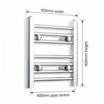 Chrome towel rail dimensions — 450mm × 400mm