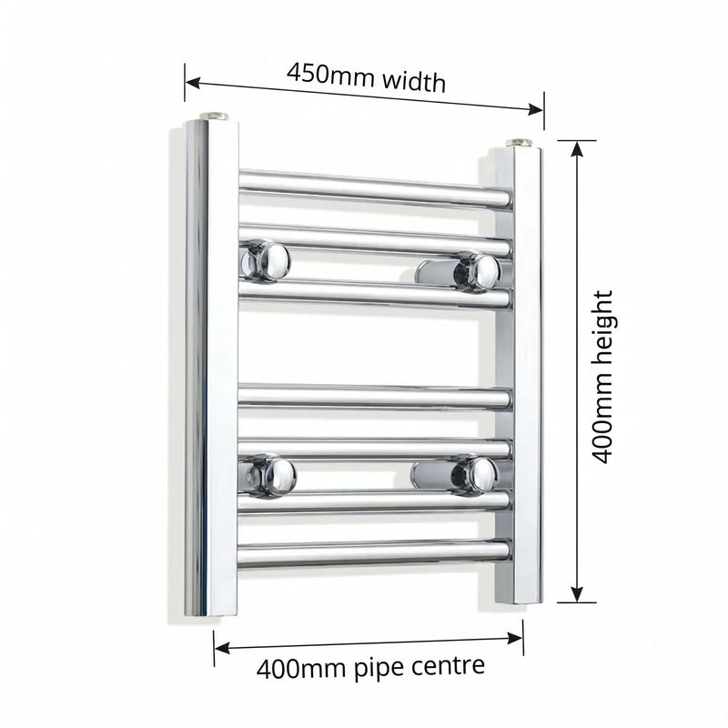 Chrome towel rail dimensions — 450mm × 400mm