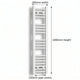 200mm x 1000mm White Flat Towel Rail Dimensions and Specification Diagram