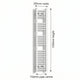200mm x 1200mm White Flat Towel Rail Dimensions and Specification Diagram