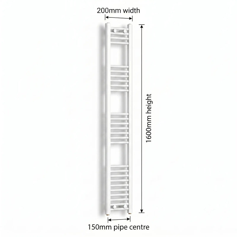 1600x200mm  white towel rail dimensions