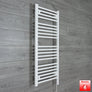 600mm Wide 1100mm High Pre-Filled White Electric Towel Rail Radiator With Thermostatic GT Element