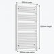 1200mm High x 600mm Wide Heated Towel Radiator Flat White - Elegant Radiators
