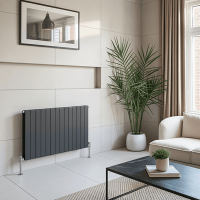 Elegant Flatty Anthracite Horizontal Column Panel Radiator 600 Height – Single/Double
