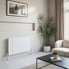 Elegant Flatty White Horizontal Column Panel Radiators – 600mm Height Single / Double