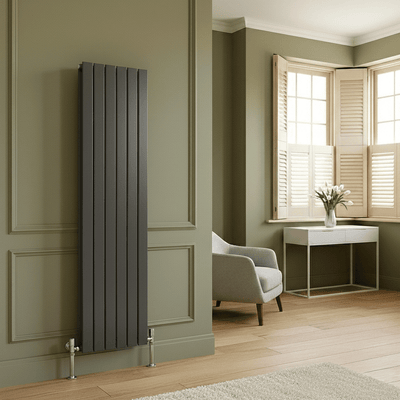 Elegant Flatty Anthracite Column Vertical Panel Radiator Single/Double