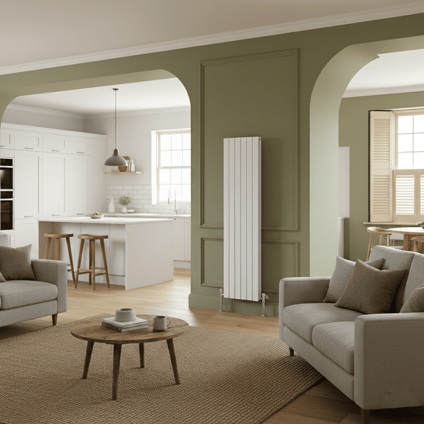 Elegant Flatty White Column Vertical Panel Radiator 1800 Height – Single/Double