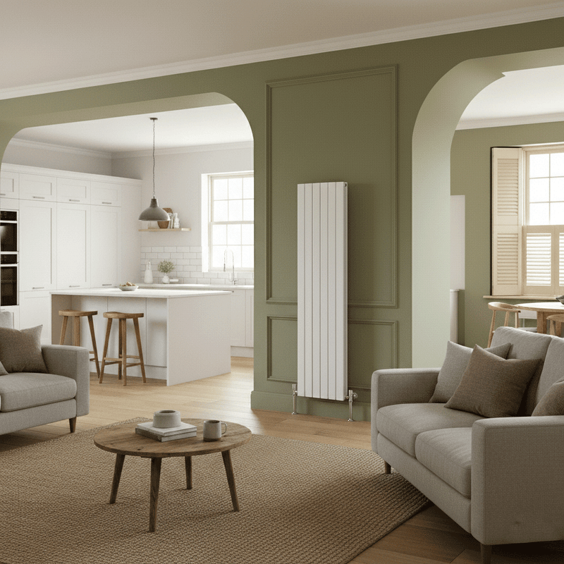 Elegant Flatty White Vertical Column Panel Radiator 1600 Height – Single/Double