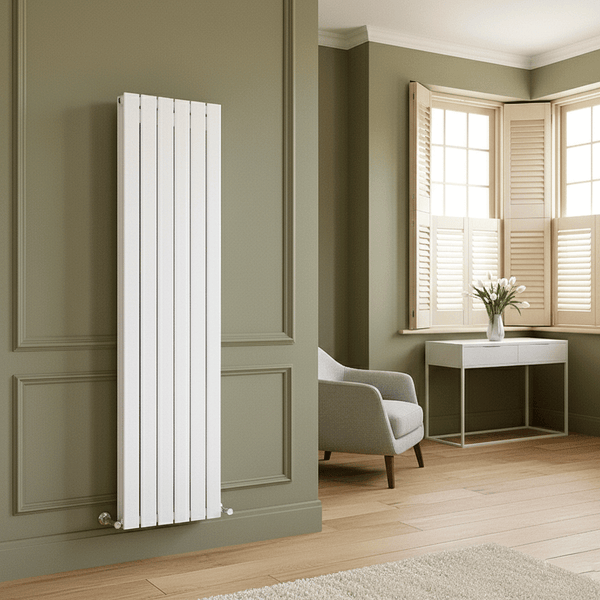Elegant Flatty White Column Vertical Panel Radiator 1800 Height – Single/Double