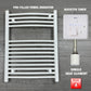 688 x 600 Electric Heated Towel Rail White Pre-Filled Curved