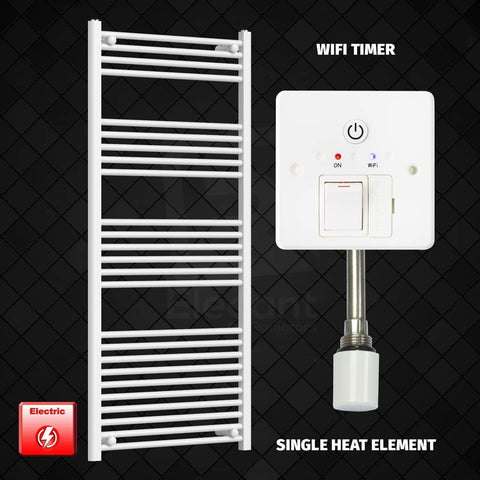 1400 mm High 650 mm Wide Pre-Filled Electric Heated Towel Rail Radiator White HTR
