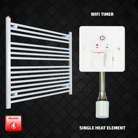 800 x 1200 Pre-Filled Electric Heated Towel Radiator White HTR Single heat element Wifi timer