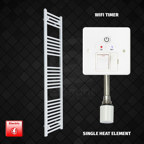1600 mm High 300 mm Wide Pre-Filled Electric Heated Towel Rail Radiator White HTR Wifi Timer