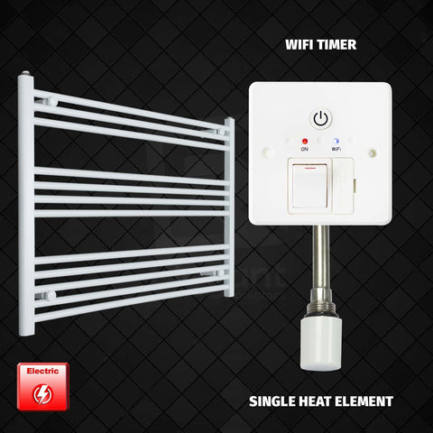 700 mm High 1000 mm Wide Pre-Filled Electric Heated Towel Rail Radiator White HTR Single heat element Wifi timer